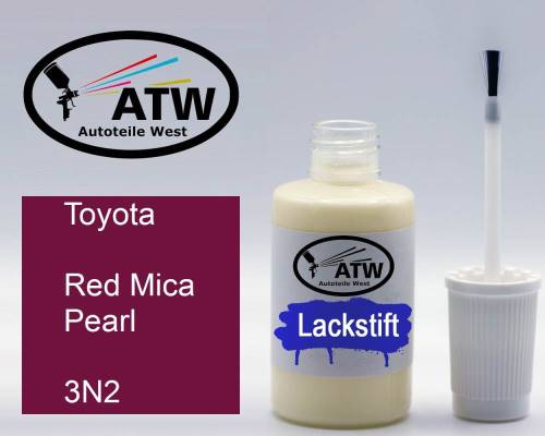 Toyota, Red Mica Pearl, 3N2: 20ml Lackstift, von ATW Autoteile West.